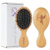 Hair Brush, Pocket Mini Travel Boar Bristle Hairbrush for Thick Thin Curly Straight Long Short Wet Dry Hair for Men Women Kids for Smoothing Detangling Massaging Adding Shine