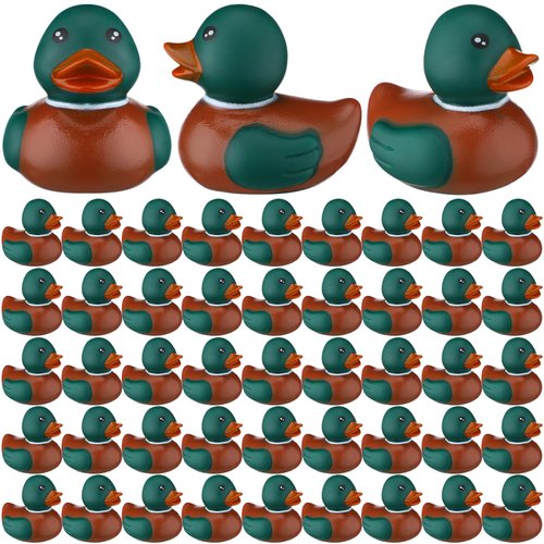 PullCrease Rubber Duck 2 Inch Duck Bath Toy Floating Rubber Ducky Adorable Rubber Duck Party Supplies for Ducky Birthday Party Gift Nature Birds Lovers Duck Hunting Decoration(48 Pcs,Mallard)