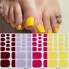 8 Sheets Solid Color Gel Nail Stickers Blue Purple Black Toe Nail Polish Strips Red Pink Green Toenail Stickers Full Nail Wraps Self-Adhesive Yellow Nail Decals Rose Red Nail Supplies for Women Girls