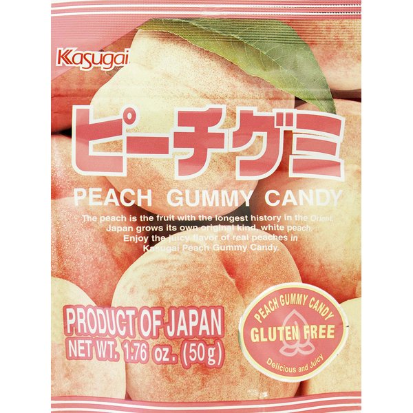 Kasugai Gummy Candy, Peach, 1.76 oz
