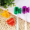 4 Pack Travel Toothbrush Head Covers Toothbrush Protector Cap Brush Pod Case Protective Portable Plastic Clip for Household Travel, Camping, Bathroom, School, Business (Green, Orange, Purple, Red)