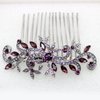 Faship Purple Crystal Floral Hair Comb