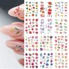 Nail Art Stickers, 12 Sheets Flower Water Transfer Nail Decals Fresh Nail Stickers with Assorted Patterns Blossom Floral DIY Nail Art Decoration