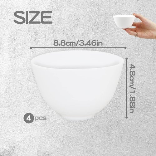 FERCAISH 4Pcs Diy Face Mask Mixing Bowl, Microwavable Silicone Facial Mud Bowl Cosmetic Beauty Tool for Home Salon(Small/Pink)