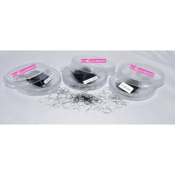 Alluring Combo B curl .20mm x 8mm, 10mm, 12mm Eyelash Extension Loose Individual Glossy Lashes