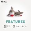 fabdog Floppies Plush Dog Toy - Cute & Durable Squeaky Dog Toys - Best Squeak Toy for Puppies and All Breeds | Ideal Pet Gift| Small Shark