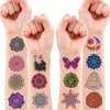 Generic 100PCS Mandala Temporary Tattoos - Indian Decorations Themed Stickers for Boys and Girls Birthday Party Supplies, Decorations, Favors, and Prizes - Cute Gifts, Gold