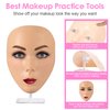 3D Makeup Practice Kit,Reusable Silicone Makeup Practice Face Board/Makeup Mannequin Face,with Makeup Brushes Set&Eyebrow Pencils&Eyelashes&a Makeup Bag&makeup remover towel&Eyeshadow&Lipstick