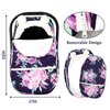 Winter Carseat Cover Girls, Purple Cozy & Warm Cover, Infant Car Seat Canopy, Ultra-Soft Breathable Protect Baby from Cold Wind, Zipped Removable Design