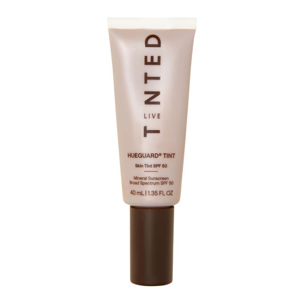 Live Tinted Hueguard Skin Tint SPF 50 - Tinted Mineral Sunscreen with Light-Medium Buildable Coverage With a Hydrating and Radiant Finish - Water and Sweat Resistant, 1.35 fl oz - Shade 08