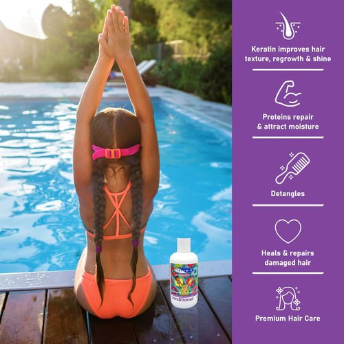 TRISWIM Kids Scented Conditioner After- Swimmer Hair Care, Chlorine Removal, Detangles, Dandruff and Dry Scalp Relief