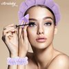 Araluky 7Pc Puffy Spa Headband and Wristband Set Skincare Headband for Washing Face Scrunchies Powder Puff Sponge Spa Makeup Headband Puffy Headband Terry Cloth Headband for Mask Makeup Removal-Purple