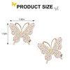Butterfly Hair Clips, 2Pcs Metal Butterfly Hair Clamps with Rhinestones, Cute Hair Pins, Hair Barrettes Accessories for Women Girls (Gold)