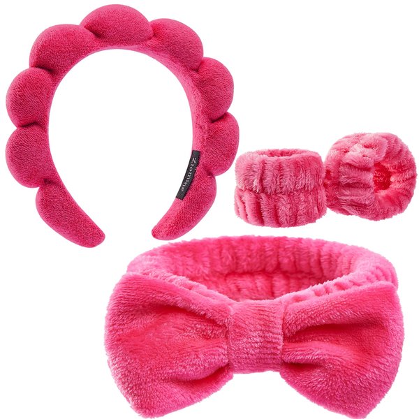 Ztomine Headbands for Women - Spa Headband and Wristband Set