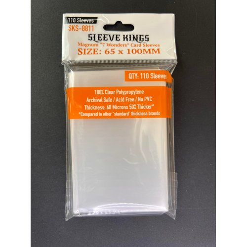 Sleeve Kings Magnum "7 Wonders" Card Sleeves 65 X 100 mm (10x110 Pack, 1100 Sleeves)