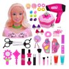 KonHaovF Doll Head for Hair Styling and Make Up for Little Girls, Small Styling Head Doll with Hair Accessories for Girls Makeup Practice, Doll Makeup Head Toys for Girls with Hair Dryer