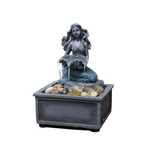 7" High Mermaid Table-top Fountain with Adapter