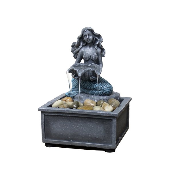 7" High Mermaid Table-top Fountain with Adapter