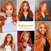 Asidow Ginger Orange Body Wave Lace Front Wigs Human Hair Pre Plucked with Baby Hair 180% Density 13x4 HD Lace Frontal Glueless Wigs for Women 30 inch