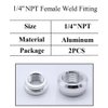 YSIL 1/4” NPT Female Weld on Bung Fuel Tank Fittings Aluminum Weldable Fitting Adapter 2PCS