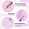 Ombre Nail Brush, Nail Painting Art Brushes with Rhinestone Handle Nail Design Brush for Nails Extension Manicure Cleaning Gradient Gel Polish