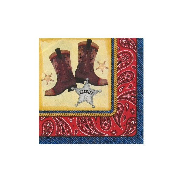 Cowboy Beverage Napkins Birthday Party Supplies 25 Per Package