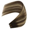 YoungSee Wire Hair Extensions Brown Balayage Wire Human Hair Extensions Adjustable Fish Line Real Human Hair Extensions Balayage Chocolate Brown Mix Caramel Blonde Balayage Hair Piece 18Inch 80G