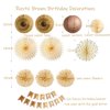 Brown Party Decorations Cream Tan Brown Rustic Natural Birthday Decorations Paper Fans Tissue Paper Pom Poms Rustic Wedding Baby Shower Birthday Party Decoration