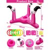 [ Bean Bag & Ring Toss ] Inflatable Flamingo Pool Toys Games Set 2-in-1 Floating Pool Rings Toss & Pool Cornhole Summer Swimming Hawaii Luau Party Water Pool Game for Kids Adults Family Beach Backyard