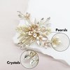 VMila Wedding Pearl Hair Comb Wedding Hair Comb Bridal Hair Accessories Pearl Flower Hair Accessories For Women Girls Wedding Hair Accessories (Gold Single Comb)
