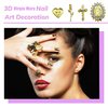 72pcs Virgin Mary 3D Gold Nail Charms Set Including Gold Cross, Heart, Jewels, Rose and Virgin Mary Accessories, for Y2K 3D Chrome Nail Art Supplies Art Craft DIY Decoration
