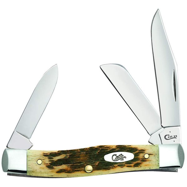 Case Medium Amberbone CV Stockman Pocket Knife, Chrome