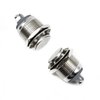 (Pack of 2) 19mm High Round Cap Waterproof Momentary Stainless Steel Metal Push Button Switch High Flush Screw Terminals 250V 5A 1NO SPST for Auto Car Horn Engine Start Doorbell Power Switch