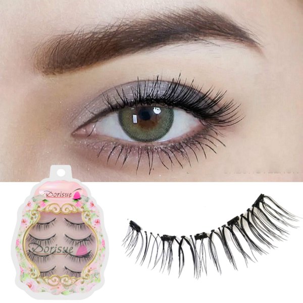 Dorisue Magnetic eyelashes Magic False Eyelashes, With Reusable lashes Each for 40 use [4 Pairs Set] E2 Magnetic lashes