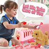 Tsomtto Interactive Dog Toy Walking Barking Veterinarian Playset for Kids Puppy Stuffed Animal with Carrier & Accessories Pretend Play Toys Vet Kit Electronic Pets 3 4 5 6 Year Old Girl