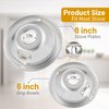 COZZIVITA 4-Piece Drip Pans Set - Compatible with GE Stoves - Chrome Finish Electric Stove Burner Drip Pans - 2 x 6inch, 2 x 8inch Stove Drip Pans - GE Stove Drip