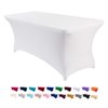 Peomeise 6FT Spandex Table Cover Rectangular Stretch Spandex Tablecloth (White,6FT)