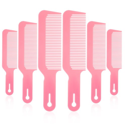 6Pcs Blending Combs for Barbers, 9 Inch Professional Haircutting Combs Pink Heat Resistant Comb Barber Comb Clipper Combs All Purpose Hair Stylist Combs for Clipper Cuts and Flattops, Salon & Home