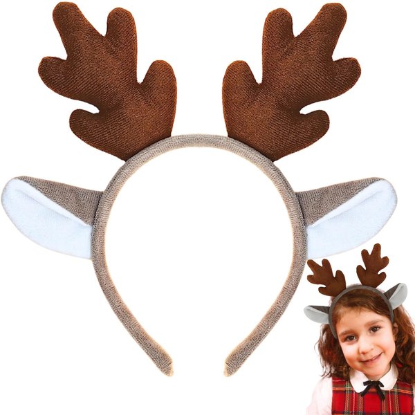 Reindeer Antlers Headband, Reindeer Costume for Halloween Festival Party, Reindeer Ears Headband Hairband for Makeup, Christmas Headbands Deer Antlers Headband Antler Headband Reindeer Headband
