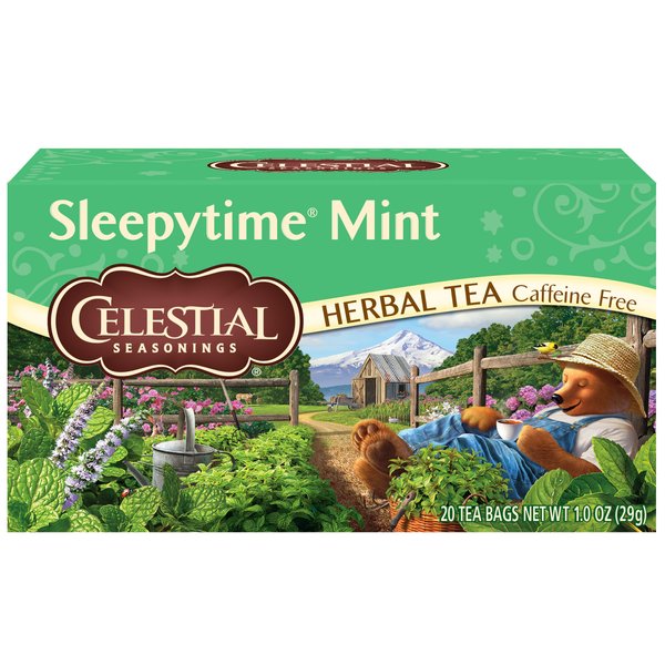 Celestial Seasonings Herbal Tea, Sleepytime Mint, Caffeine Free Sleep Tea, 20 tea bags (Pack of 6)