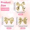 HINZIC 90Pcs Gold Bow Nail Charm 3 Styles Bowknot Nail Bows Glitter Acrylic Pearls Kawaii Valentines Wedding Prom Decoration for Women Girls Mobile Phone Scrapbook Envelope Hair Clips Cards Making