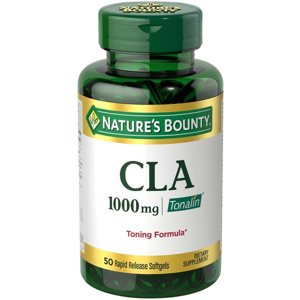 Nature's Bounty Tonalin Pills and Dietary Supplement, Diet and Body Support, 1000 mg, 50 Rapid Release Softgels