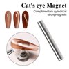 Imtiti Brown Cat Eye Gel Nail Polish, 0.5fl oz Holographic 9D Cat Eyes Glitter Magnetic Gel Polish UV Gel Nail Polish with Magnetic Stick for Nail Salon