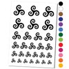 Triskele Triskelion Triple Spiral Celtic Symbol Temporary Tattoo Water Resistant Fake Body Art Set Collection - Light Green (One Sheet)