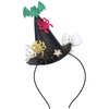 Witch Hat Headband Spider Hairband for Women Girls Halloween Hair Accessories Black Glitter Witch Hat Design Halloween Hair Band Head Wear Gifts