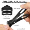 Vepkuso Nail Clippers for Seniors, Wide Jaw Fingernail Clippers and Angled Head Toenail Clippers for Thick Nail, Stainless Steel Professional Nail Cutter with File for Men, Women&Pregnant，Black