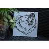 Bear Logo Stencil Reusable Sturdy Flexible Clear Plastic 1-5.5x5.5 in Arts and Crafts Material Scrapbooking for Airbrush Painting Drawing