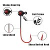 Fishing Jig Head Hooks, 10pcs Shakyhead Jigs Football Head Jig Fish Hooks with Bait Screw Lock for Bass Saltwater Freshwater (1/8oz)