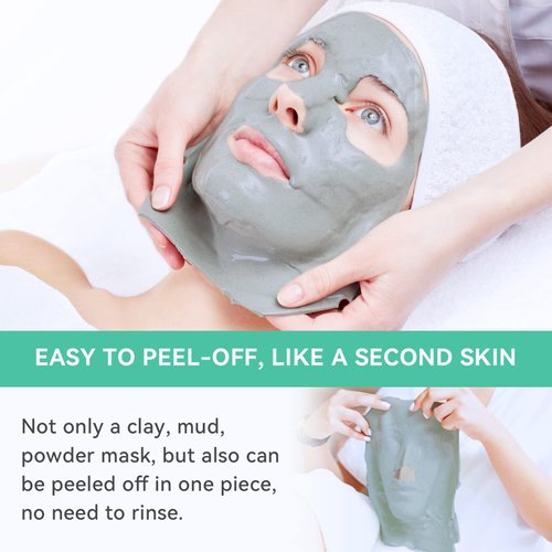 Fasplendor Peel-off Alginate Powder Face Mask Skincare, with Dead Sea Mud, Clay, Tea Tree Oil, Jelly Facial Masks for Acne, Blackheads, Spa-quality, Made in France, 240g/8Pcs