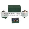 AEGIS GUARDIAN Card Deck Box for MTG with 3 Tray Commander Deck Box Hold 200+ Double Sleeved Cards, PU Leather 7 Strong Magnets Card Storage Box Deck Game Case for TCG CCG, Green